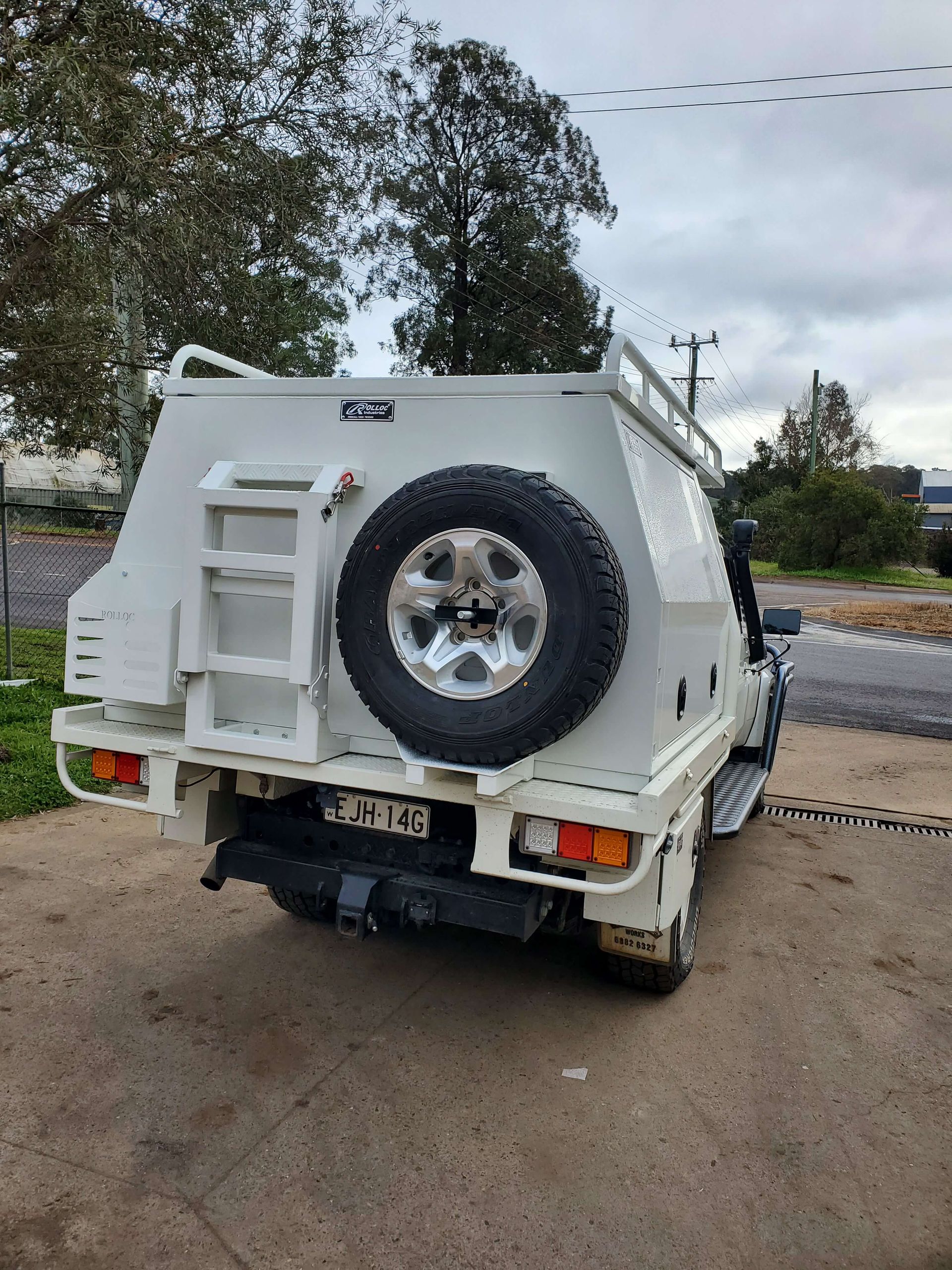 Full White Landcruiser Canopy Back Side View — Wilberforce, NSW — Rolloc Industries