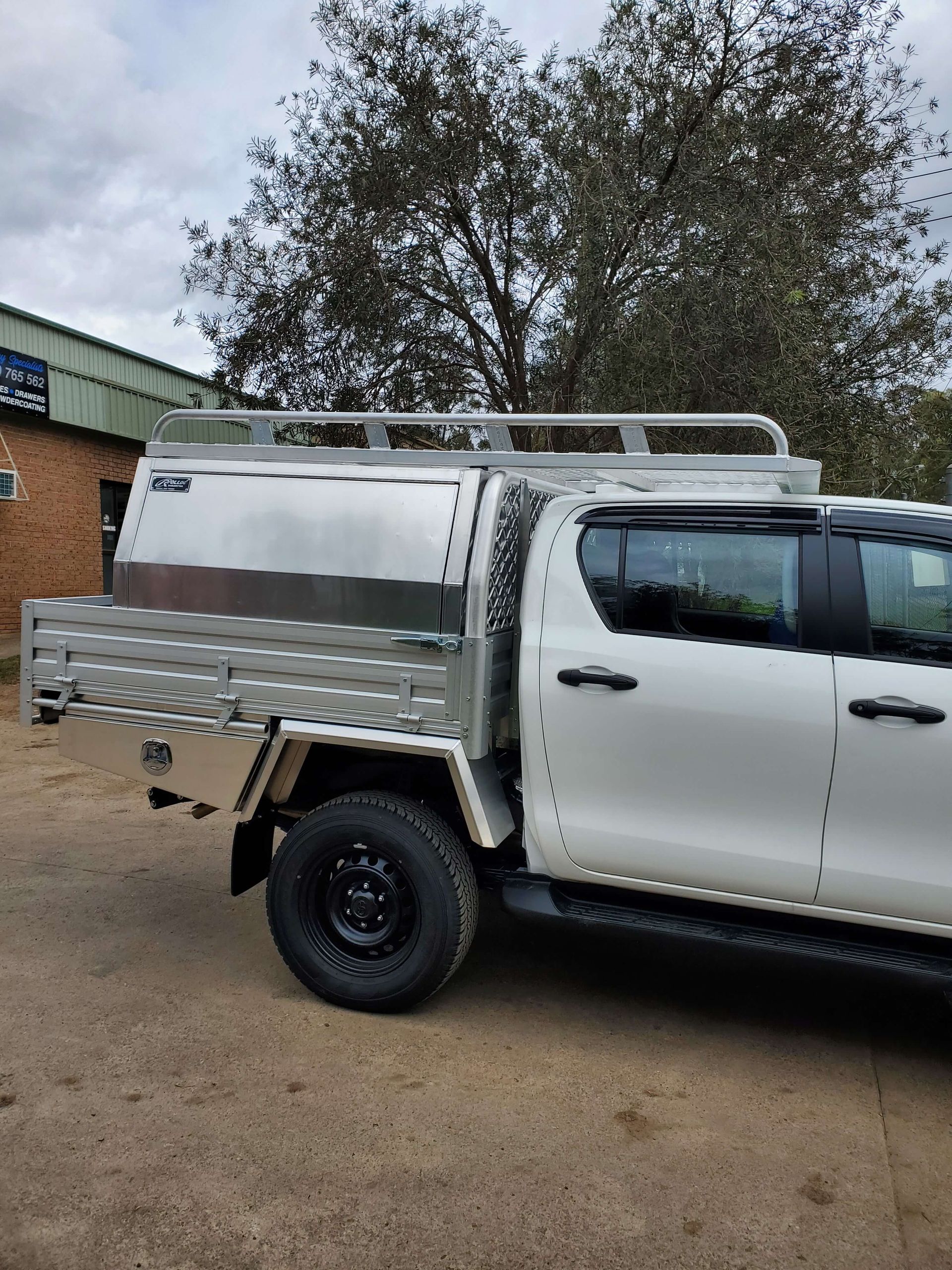 White Truck with Aluminium Tool Box and Tray — Wilberforce, NSW — Rolloc Industries