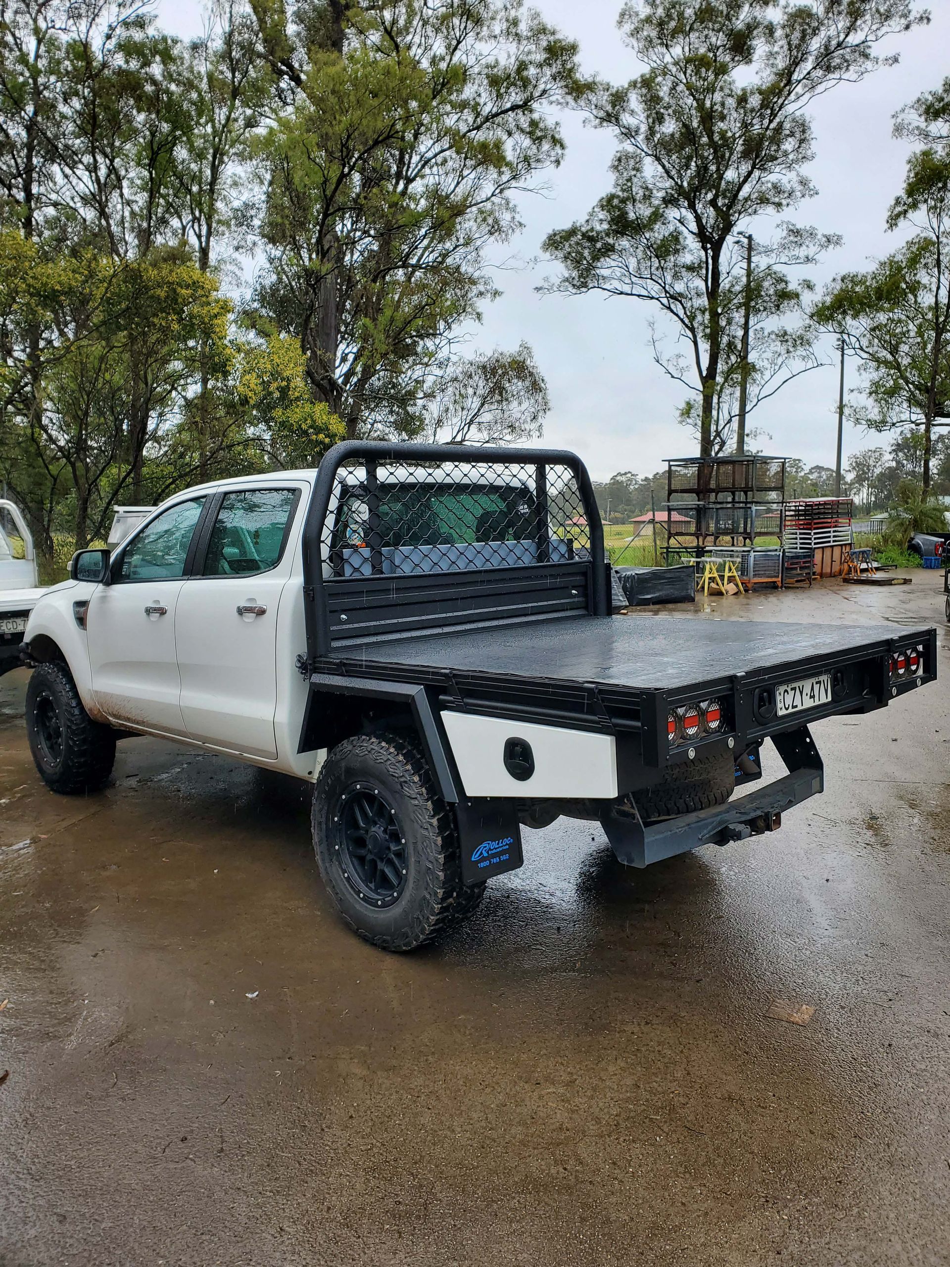White Truck with Black Tray — Wilberforce, NSW — Rolloc Industries