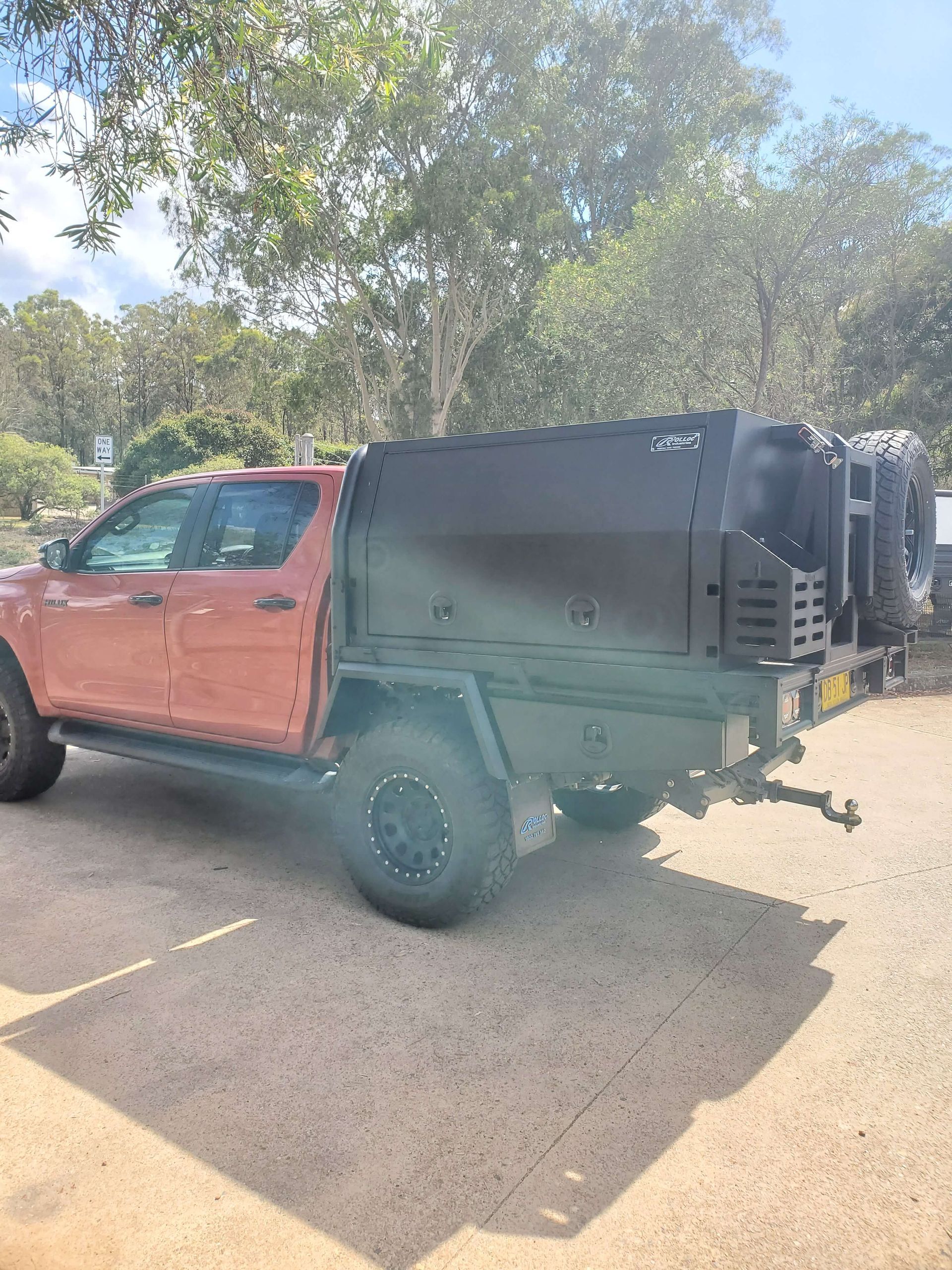 Red Truck with Canopy Installed — Wilberforce, NSW — Rolloc Industries
