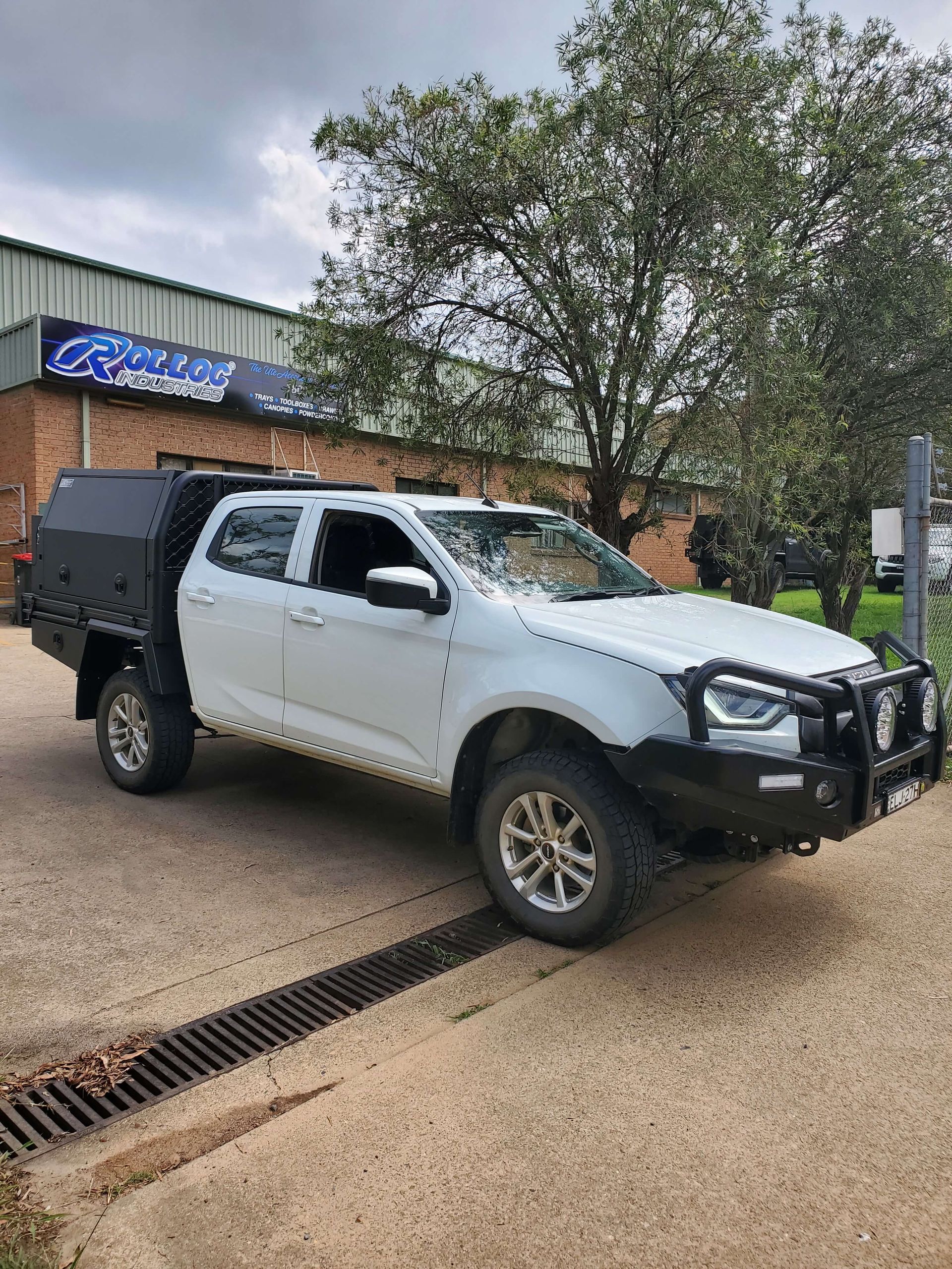 White Truck with Front Bumper and Canopy — Wilberforce, NSW — Rolloc Industries