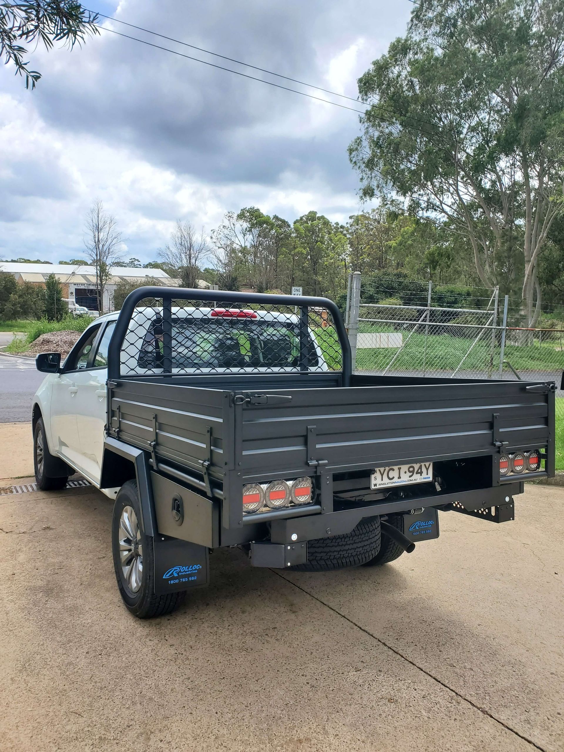 Back Aluminium Tray on White Truck — Wilberforce, NSW — Rolloc Industries