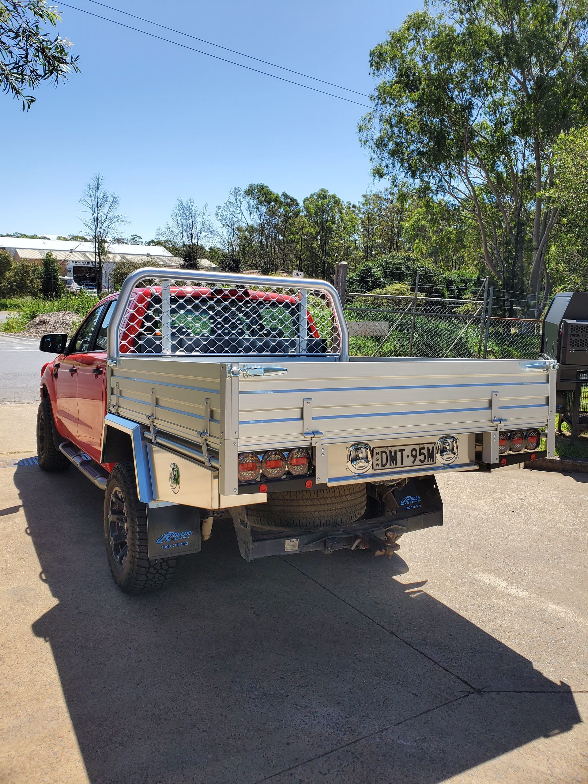 Red Truck with Aluminium Tray — Wilberforce, NSW — Rolloc Industries