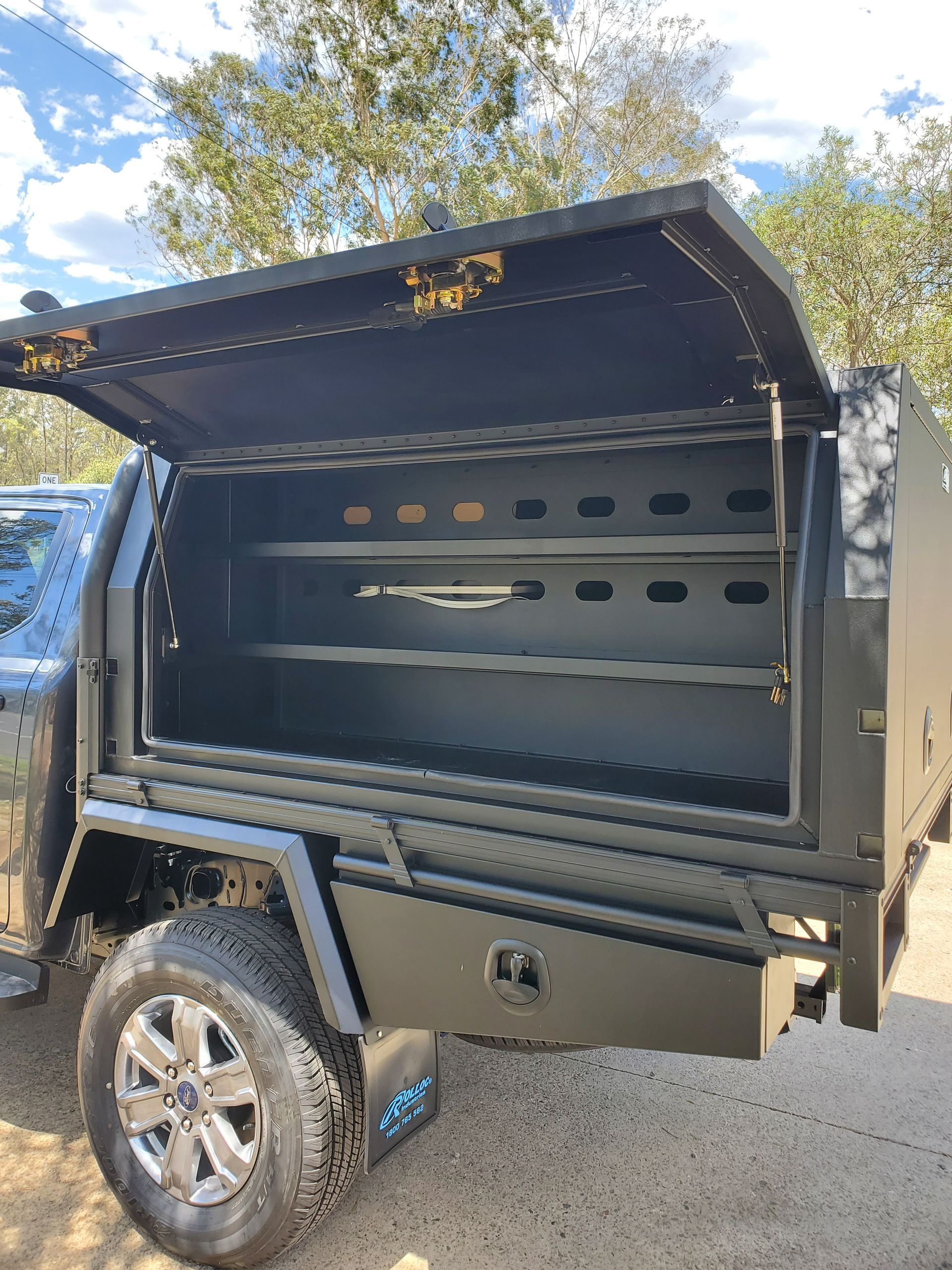 A Black Truck With A Canopy — Wilberforce, NSW — Rolloc Industries