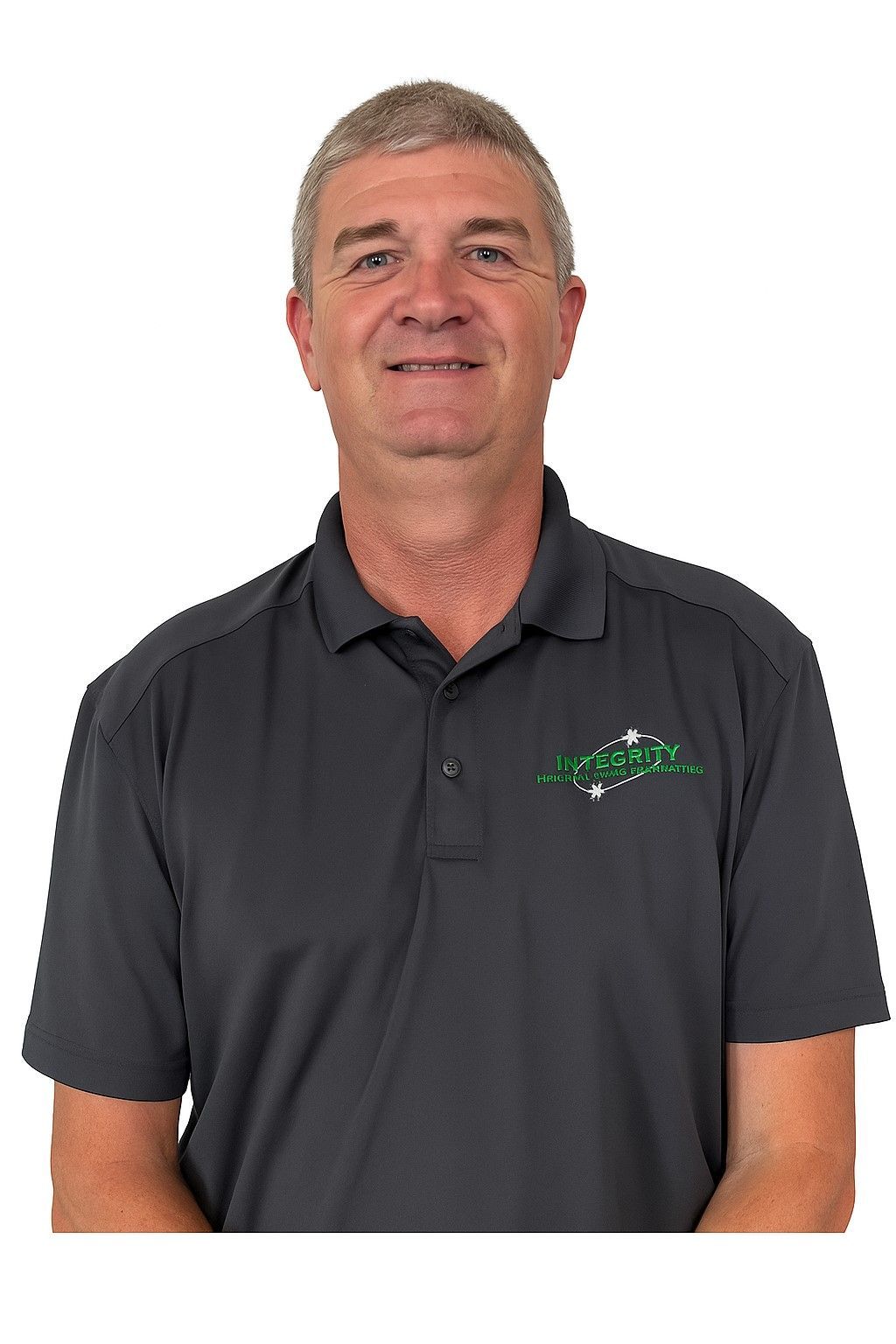 A man wearing a black shirt with the word lanz on it