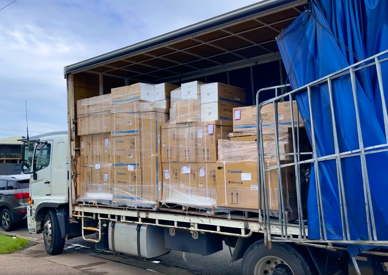 Big Truck with Boxes — Lahtinen Electrical And Refrigeration in Ingham, QLD