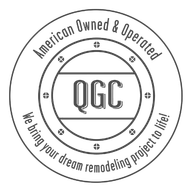 A logo for an american owned and operated remodeling company