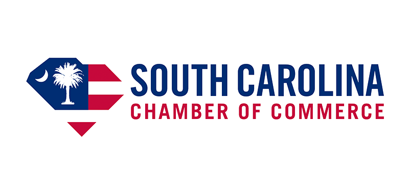 South Carolina Chamber of Commerce logo with blue and red state emblem and text