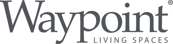 Waypoint Living Spaces logo in gray.