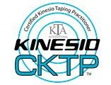 A logo for a certified kinesio taping practitioner.