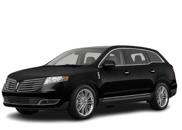 A black lincoln mkx is shown on a white background
