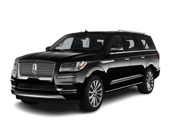 A black lincoln navigator is shown on a white background.