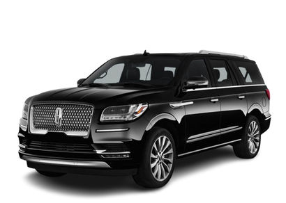 A black lincoln navigator is shown on a white background.