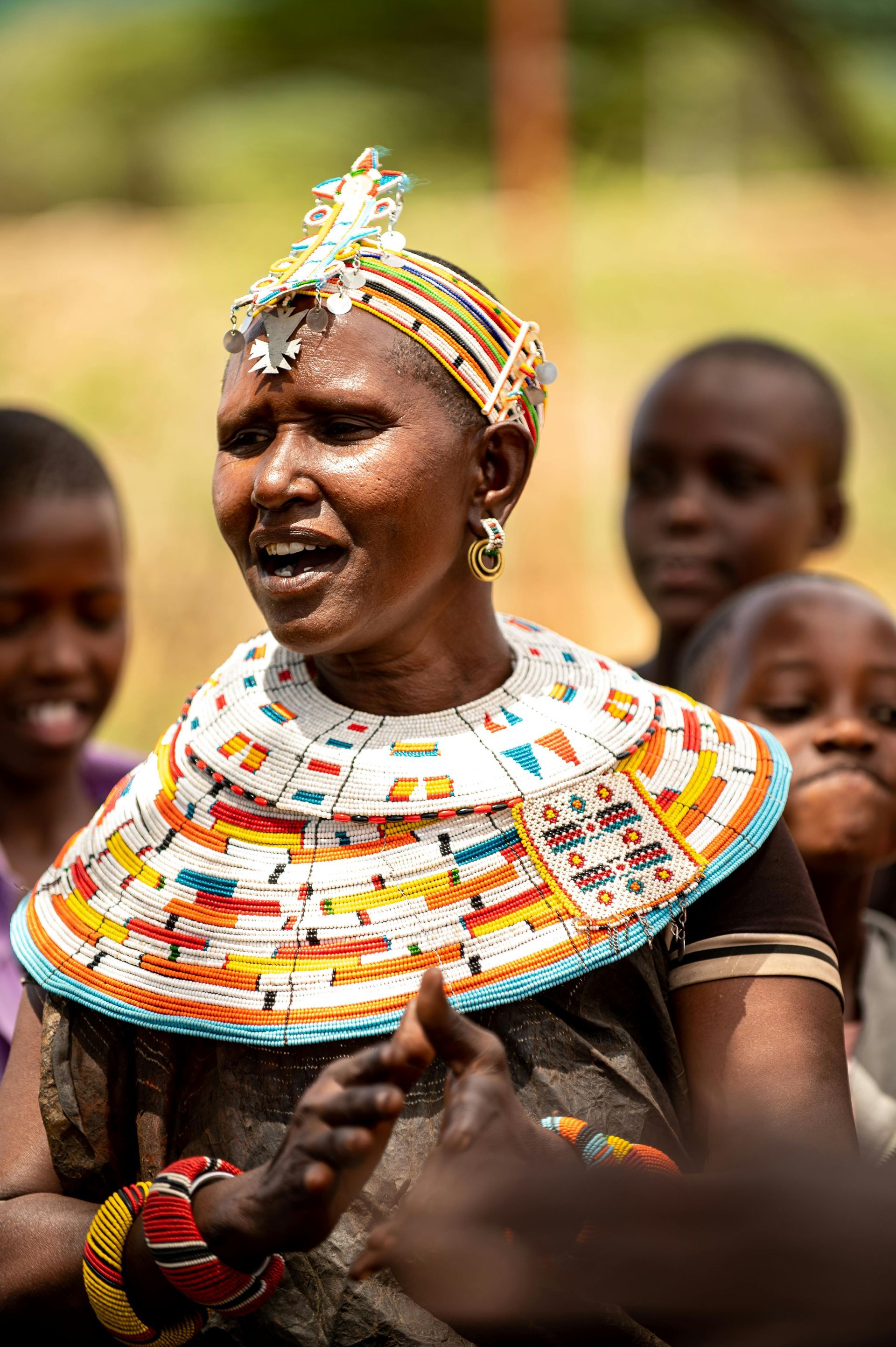 female in Kenyan tribal dress 