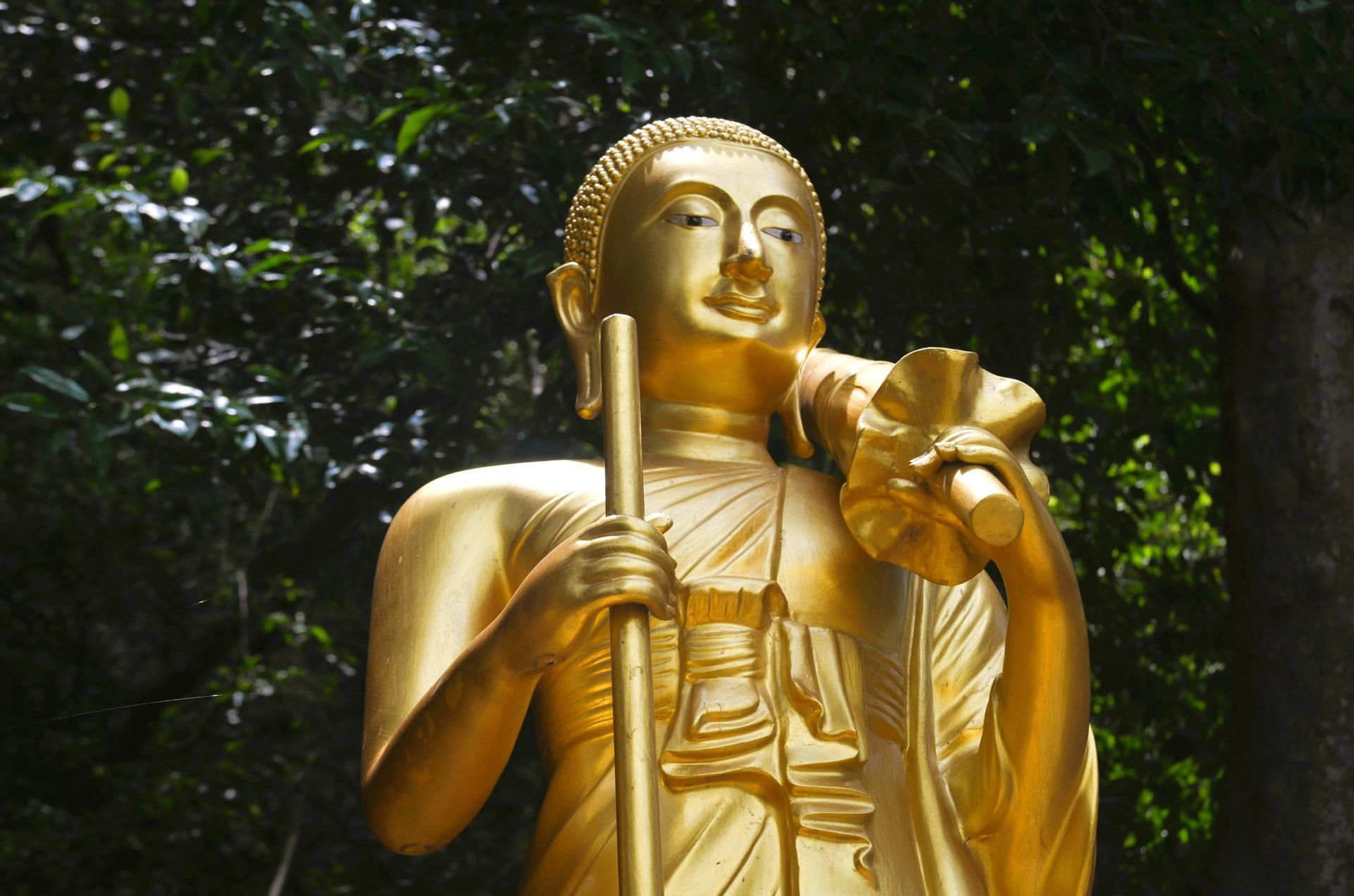 A golden statue of Gods in Sri Lanka