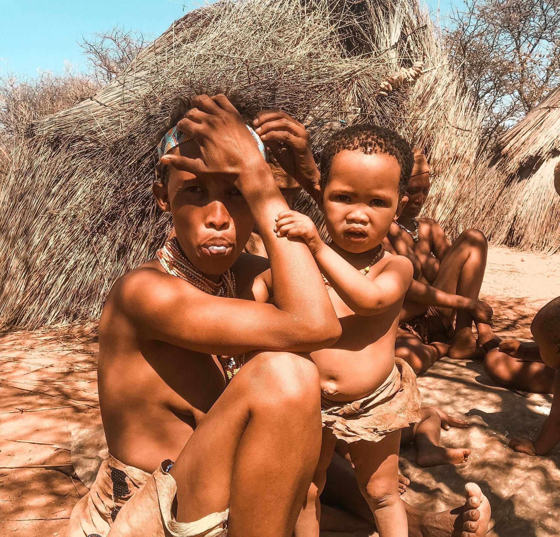 Namibian tribal mother and child