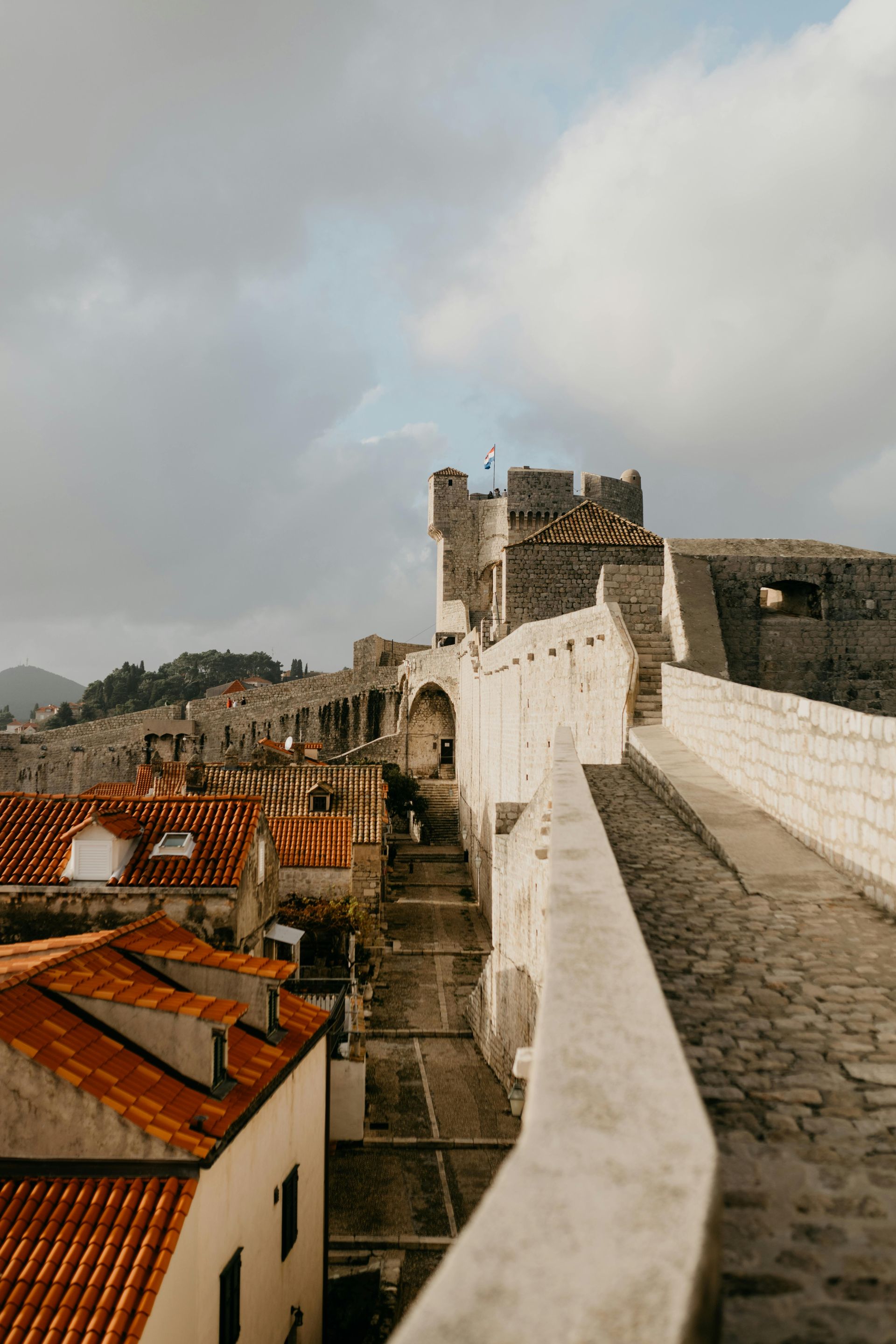 A view of Dubrovnik city from the top of  city walls.