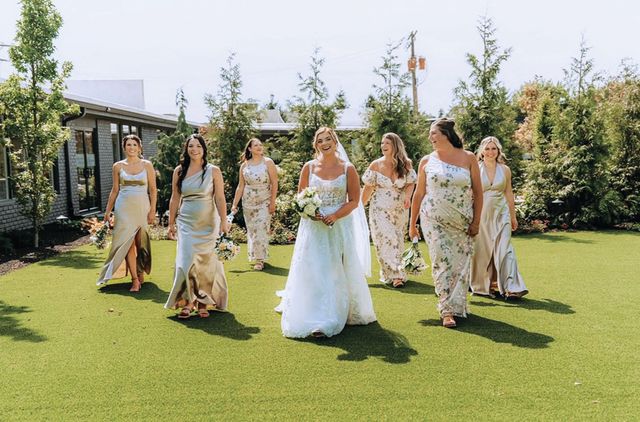 eucalyptus green bridesmaid dresses Zapaka Women Eucalyptus Long Bridesmaid Dress with Sleeves A Line Off the Shoulder Wedding Guest Dress, Eucalyptus / US16