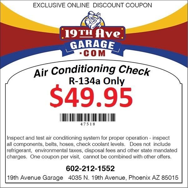 A coupon for 19th ave garage that says save on any flush service