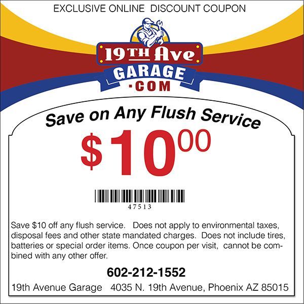 A coupon for oil change and inspection for $10 off