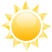 A yellow sun with rays on a white background. | 19th Avenue Garage