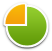 A green pie chart with an orange slice in the middle. | 19th Avenue Garage