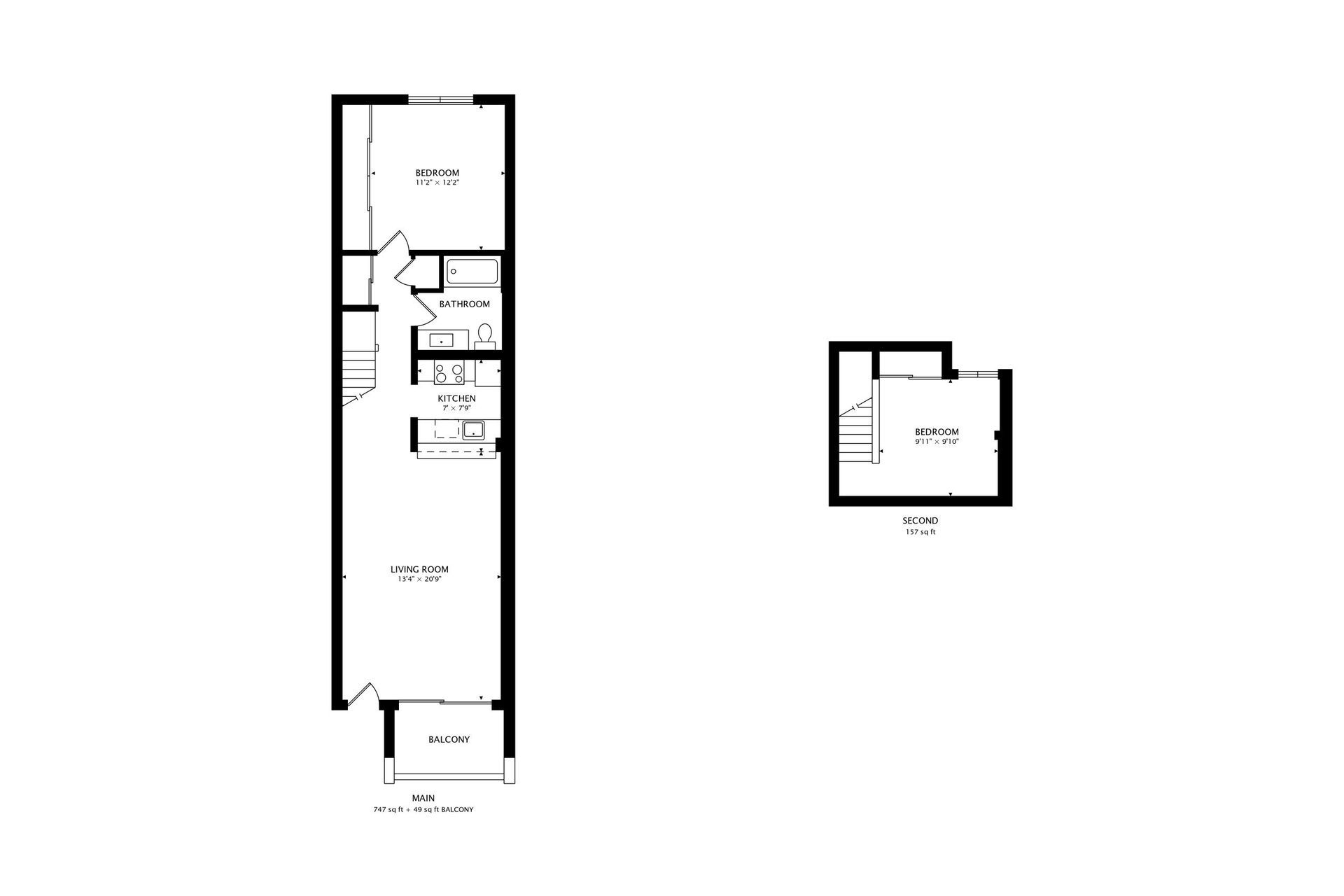 2 bedroom floor plan