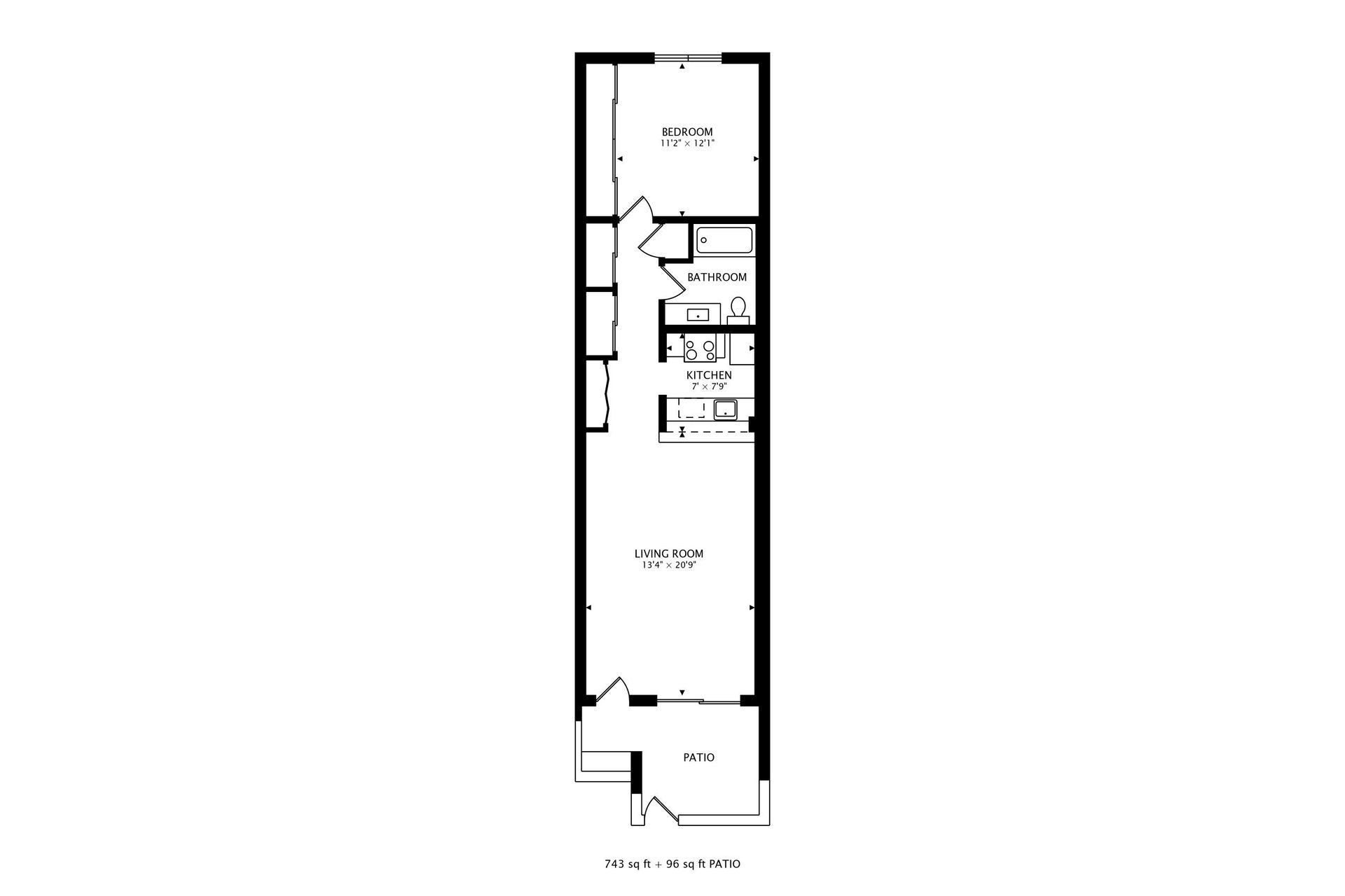 1 bedroom floorplan