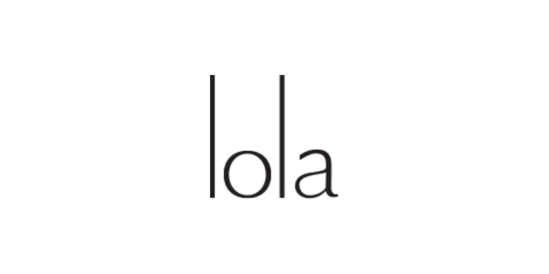 a black and white logo for lola on a white background .