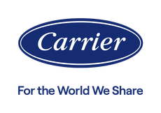 A carrier factory authorized dealer logo on a white background