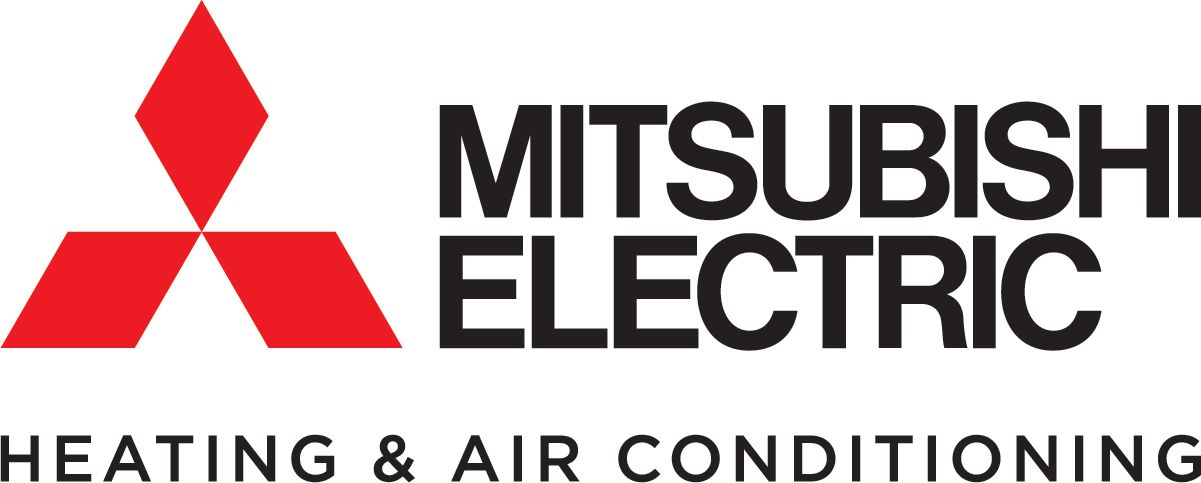 The logo for mitsubishi electric heating and air conditioning