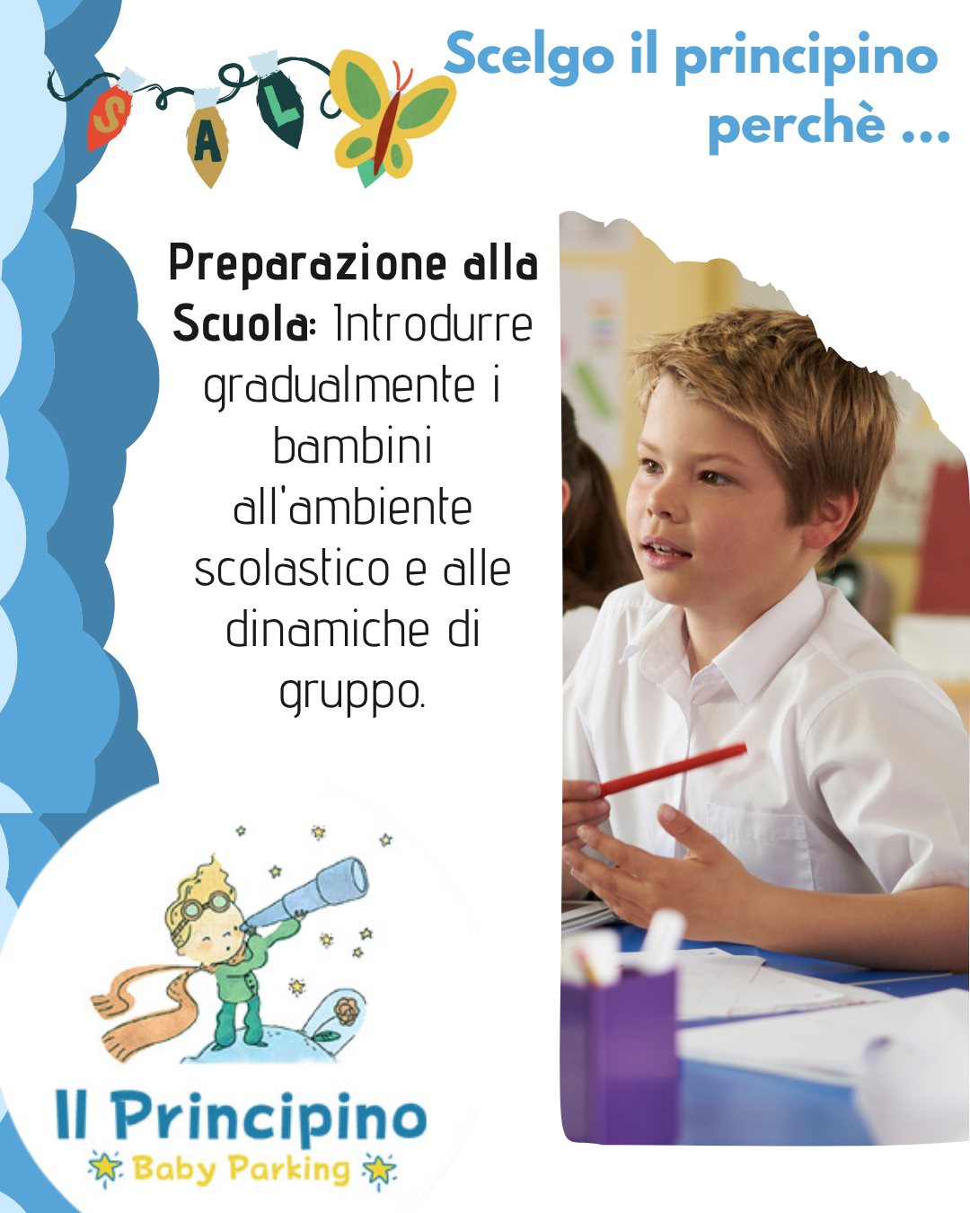 Pubblicità per il baby parking