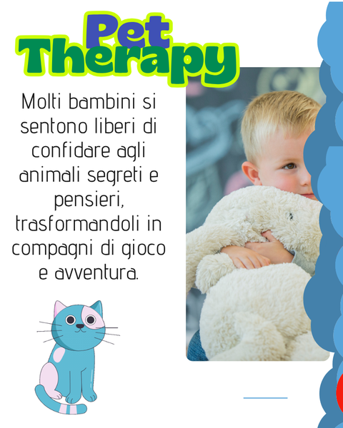 Un bambino abbraccia un elefante di peluche. La scritta