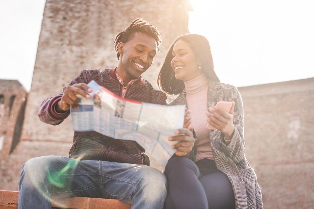 Couple enjoying their trip
