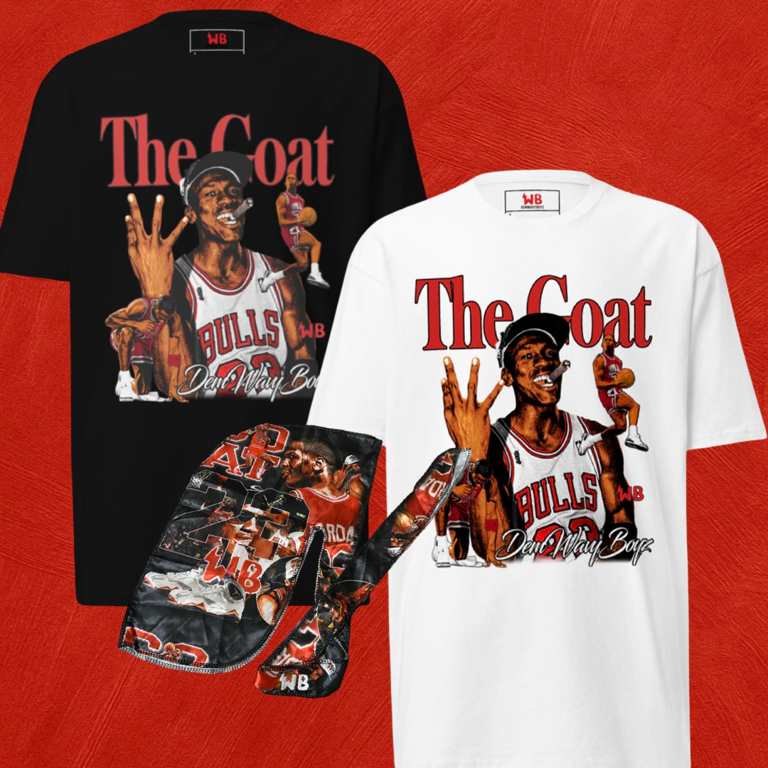 DemWavyBoyz “The Goat” tee and durag set featuring Bulls legend.