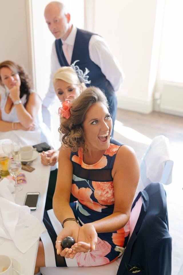 Table magic by Bristol wedding magician Daniel Chard during the wedding breakfast