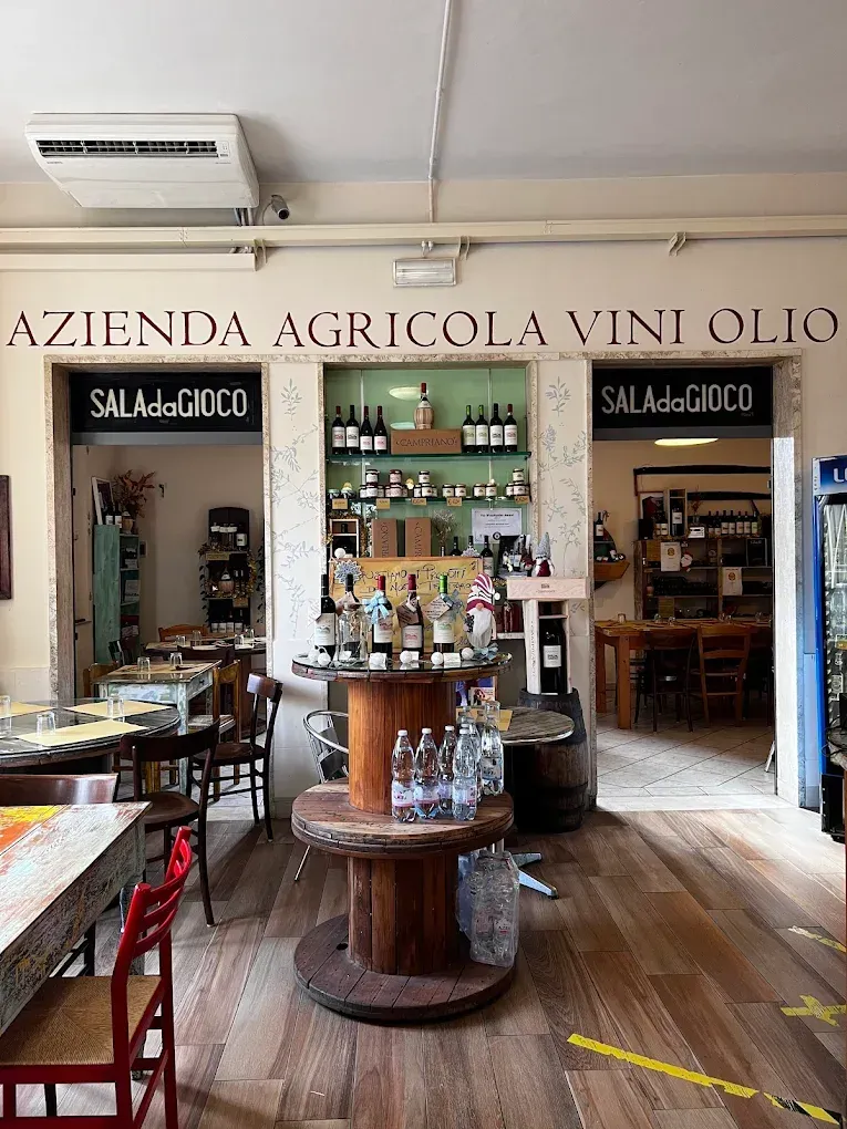 Un calice di vino su un tavolo bianco in un accogliente caffè con piante e una mensola vicino alla finestra illuminata dal sole.