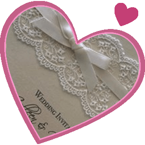 wedding invitation with bow