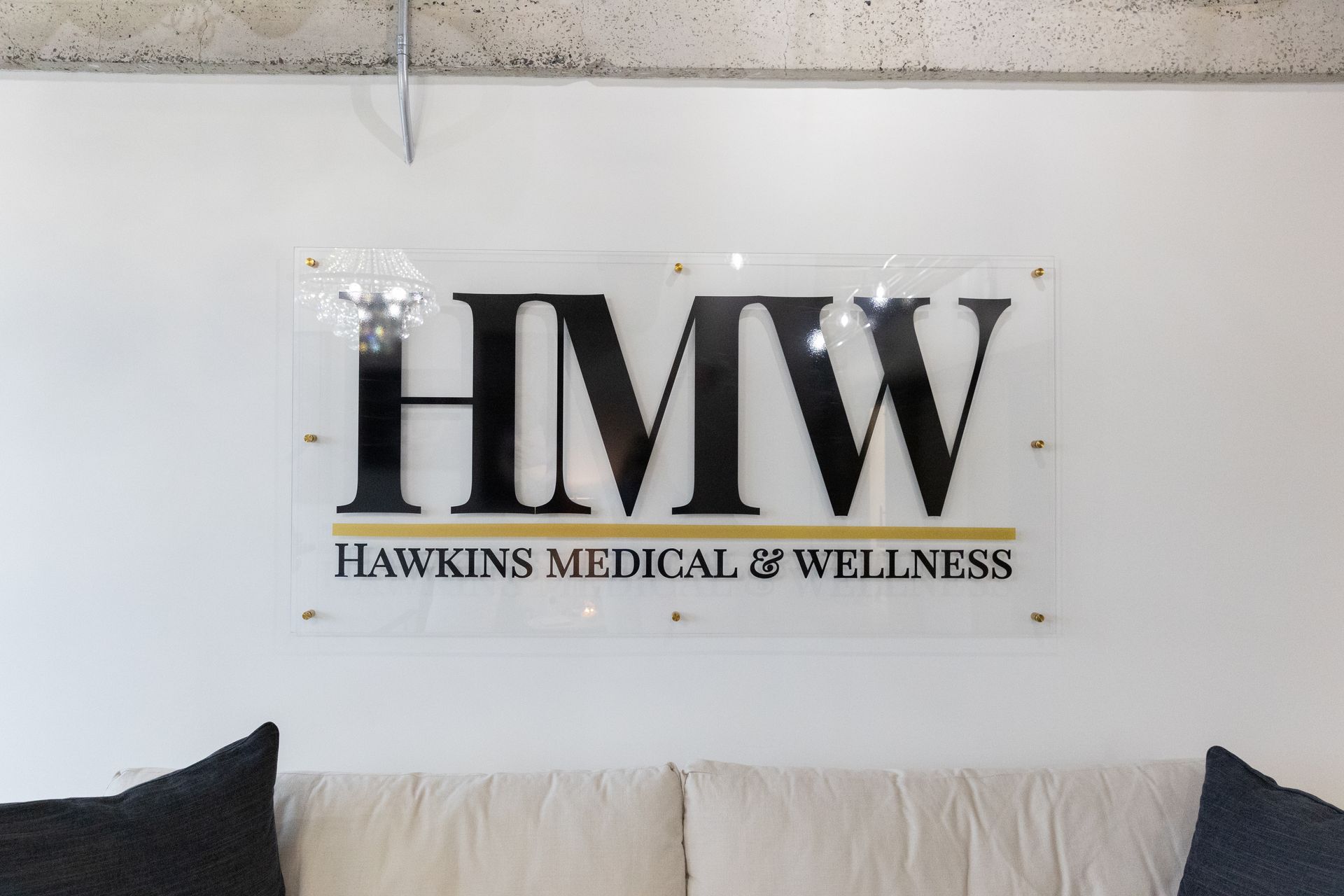 Hawkins Medical & Wellness signage inside facility