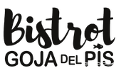 Il logo "Bistrot GOJA DEL PIS" in testo nero, con una piccola icona di pesce sopra la lettera "I".