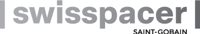 Un logo pour swissspacer saint gobain sur fond blanc