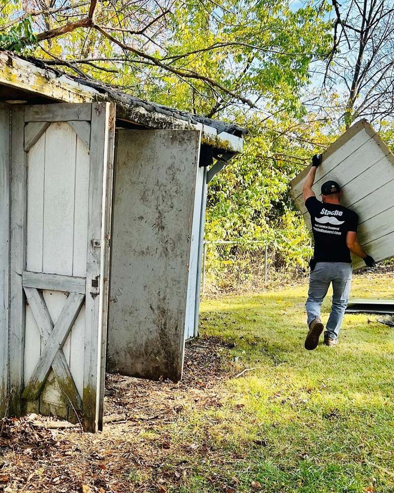 removing and old shed from a farm in perry county, oh