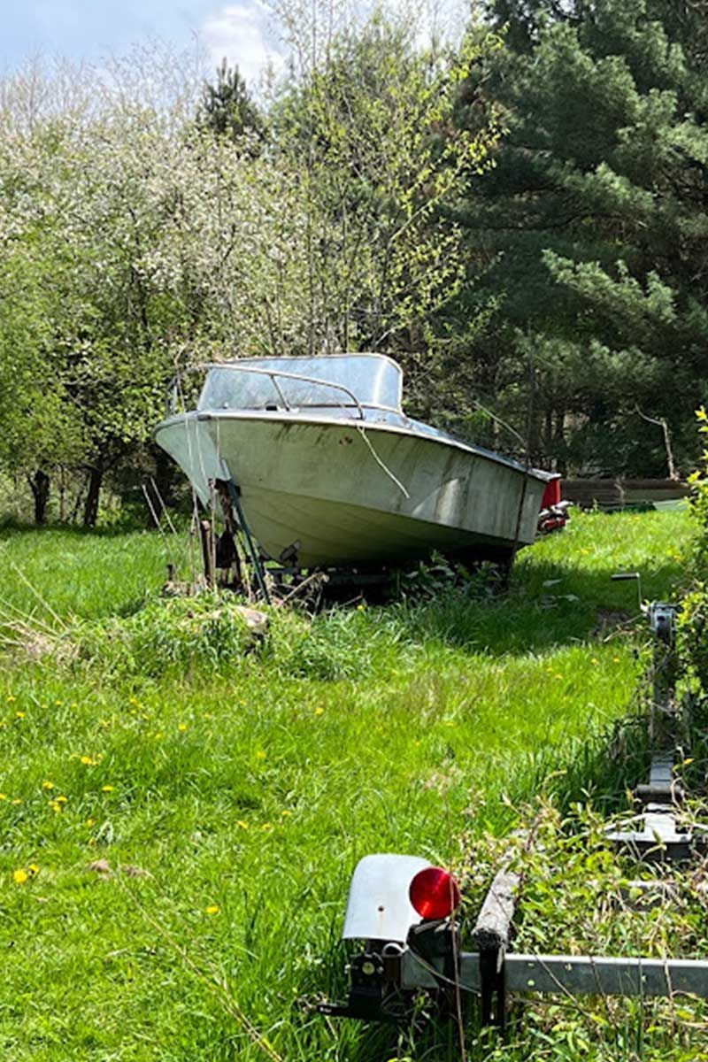 bot in yard, boat removal services lancaster and central oh