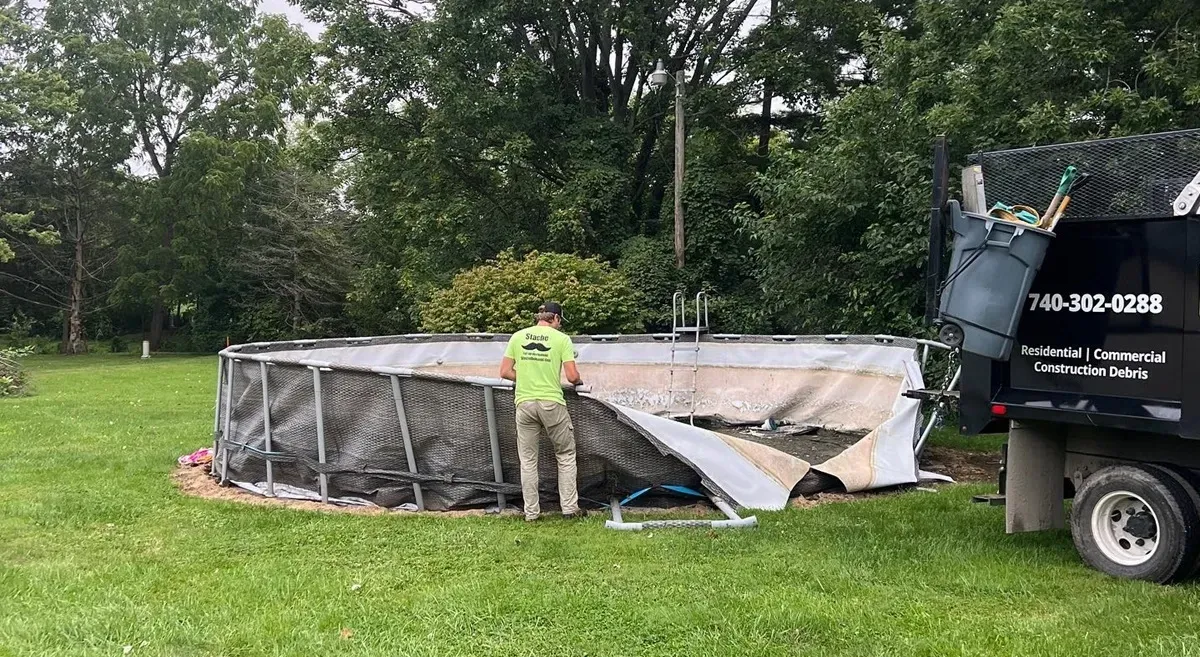 removing an above-ground pool, pool removal, pool demolition