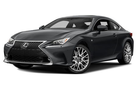 Gray Lexus RC coupe parked, facing slightly left.