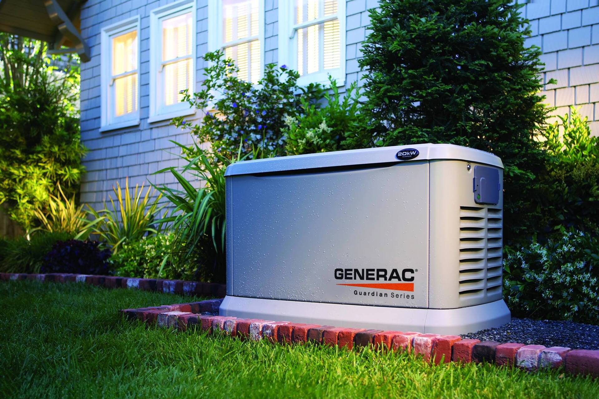 Generac generator in a residential setting, ready to provide backup power during an outage.