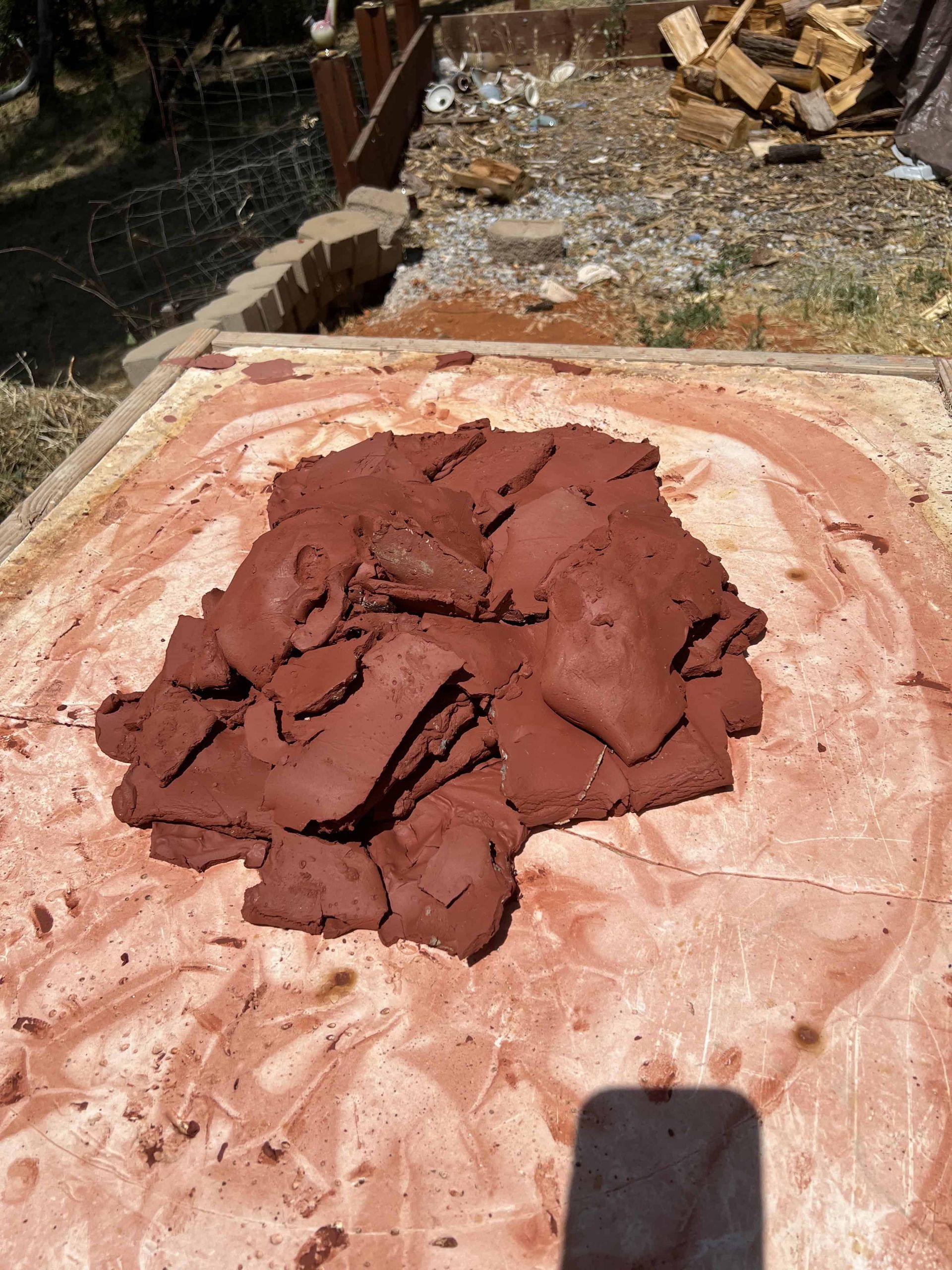 A pile of locally made terracotta clay