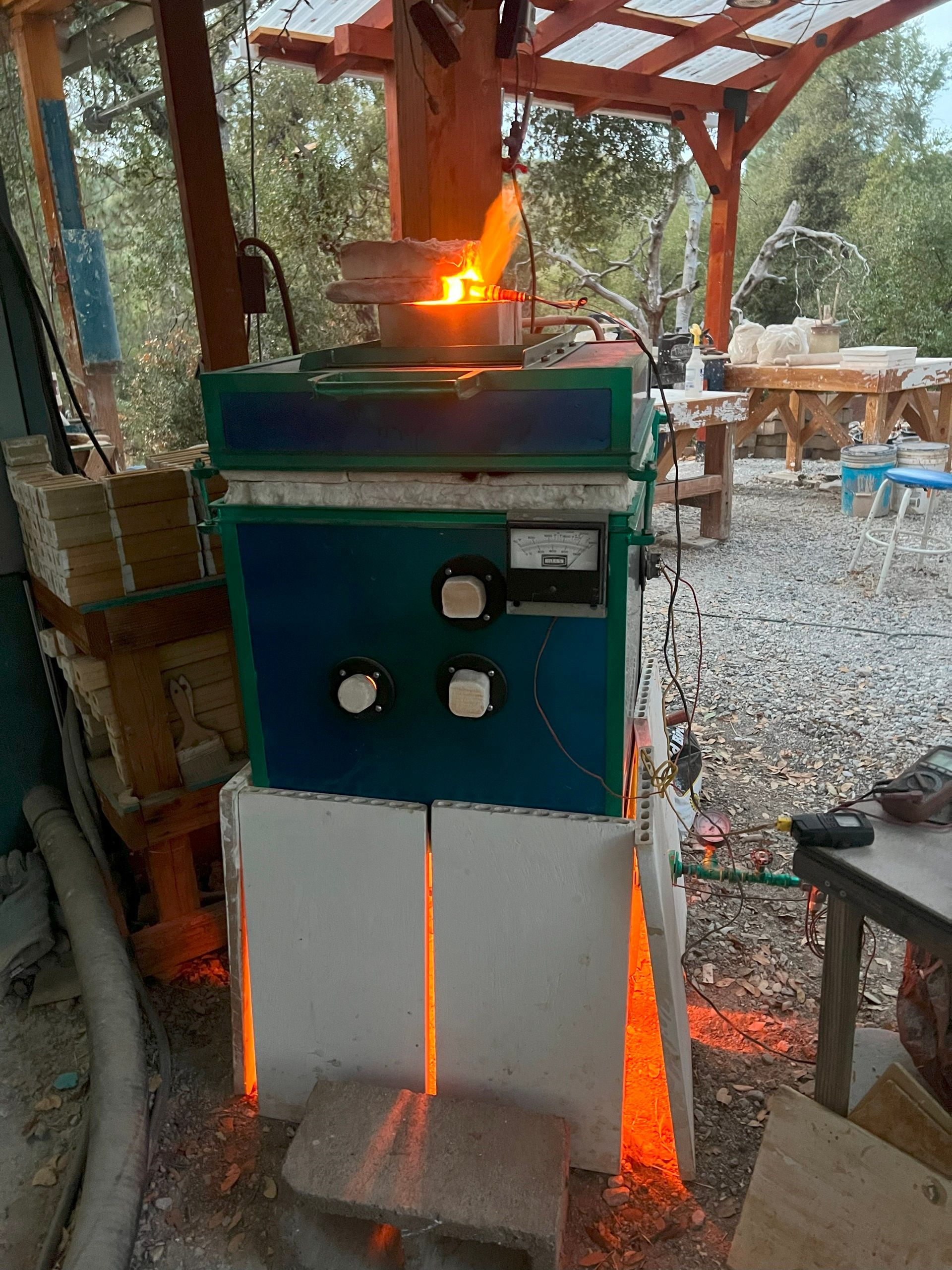 Test kiln firing at cone 10 reduction