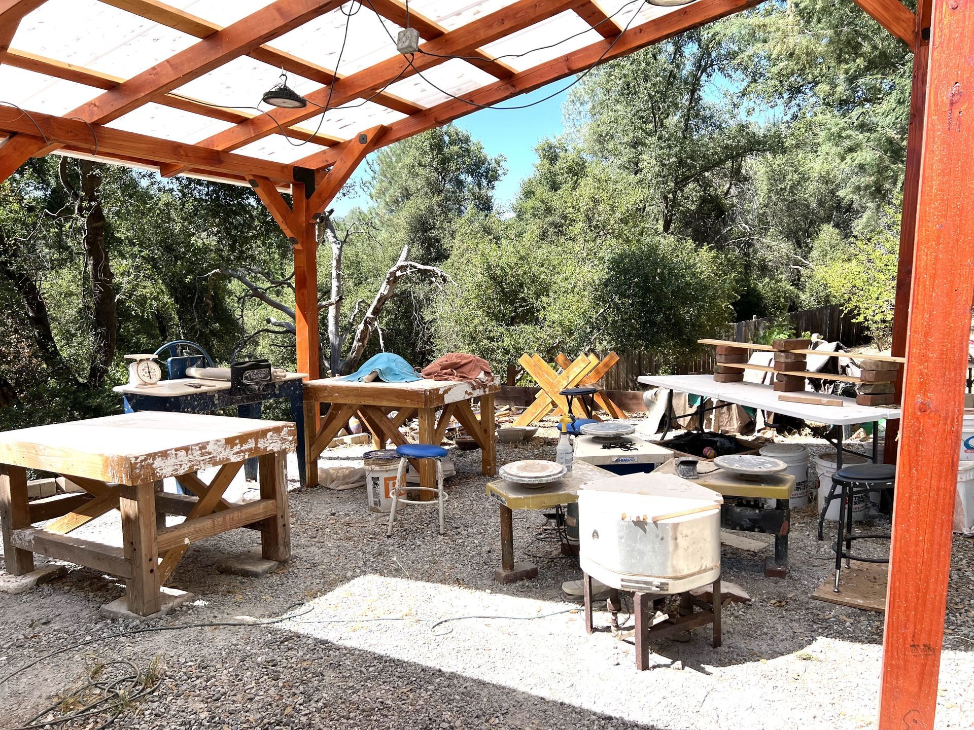 Slab making and group throwing area