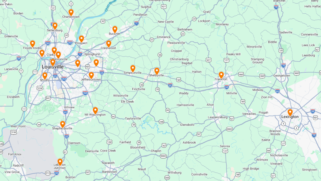 Our service areas at C&C Roofing